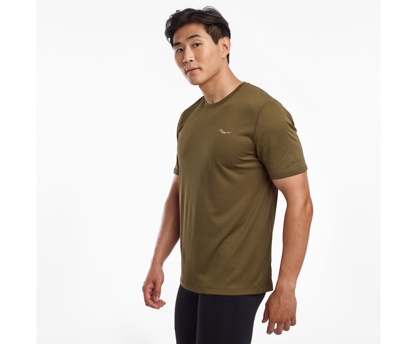 Saucony Stopwatch Short Sleeve Men's Shirts Dark Olive | AU 639GSOL